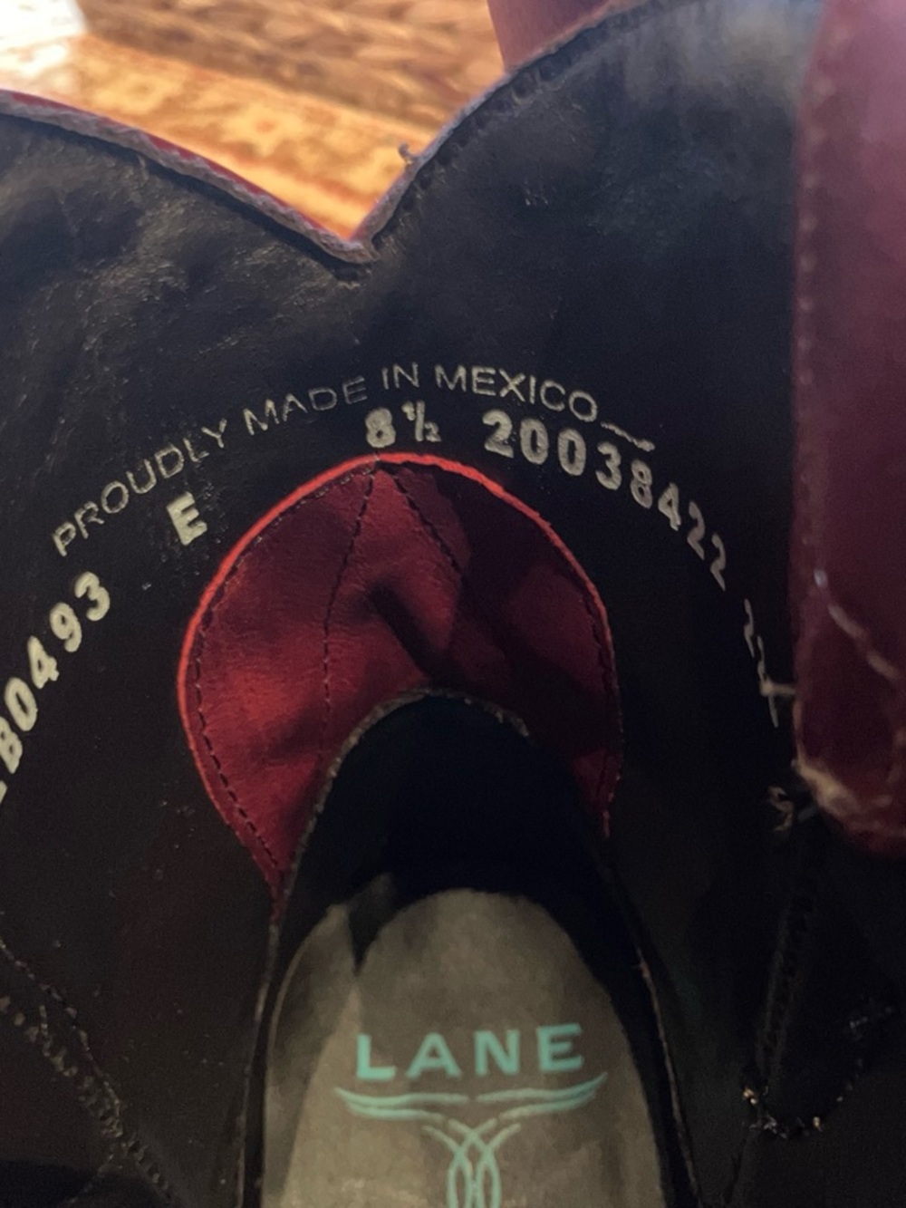 NWT Lane Lexington Leather Western Bootie, Smoldering Ruby, size 8.5 - Picture 6 of 6
